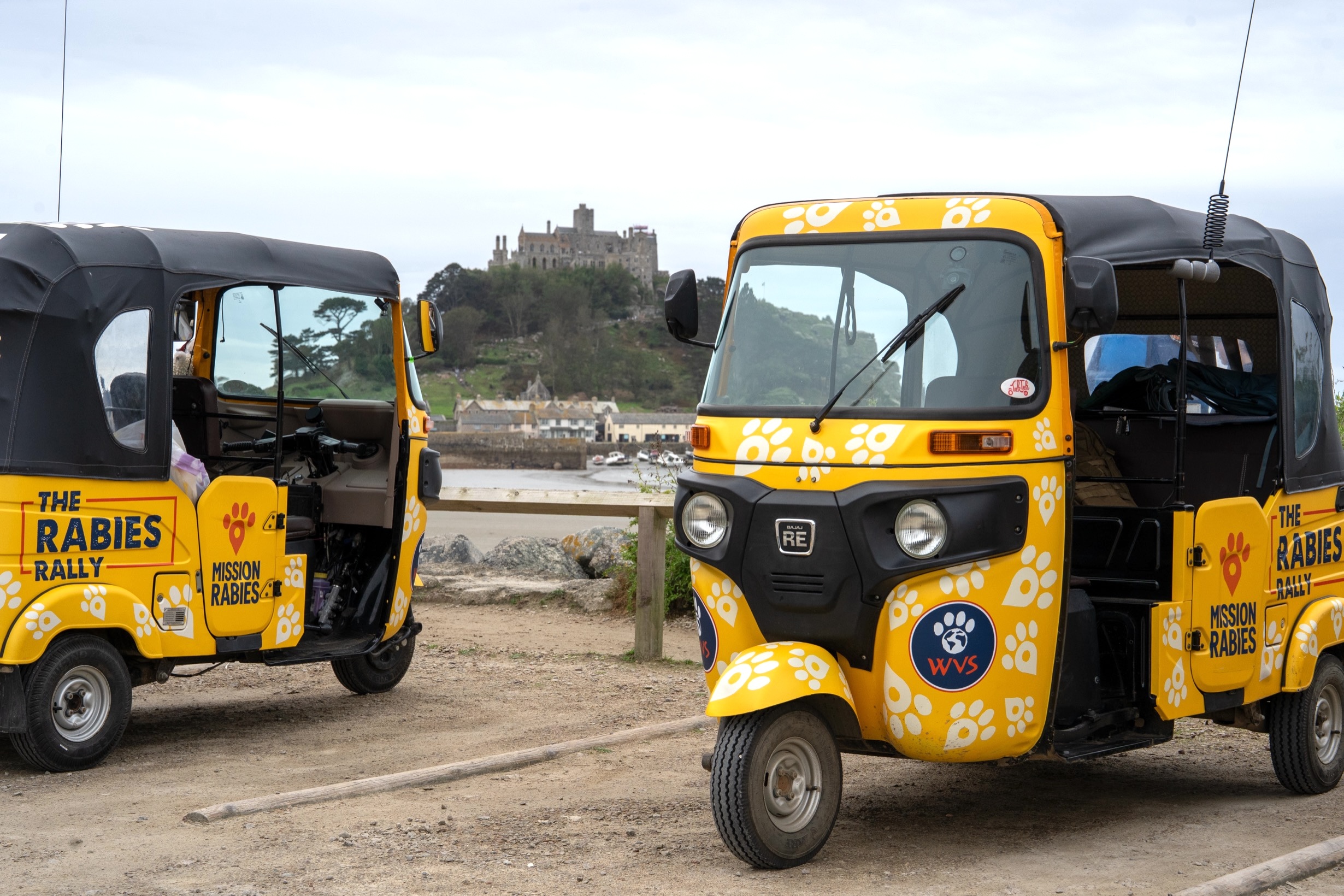 Two of our tuks outside of St Michael's Mount